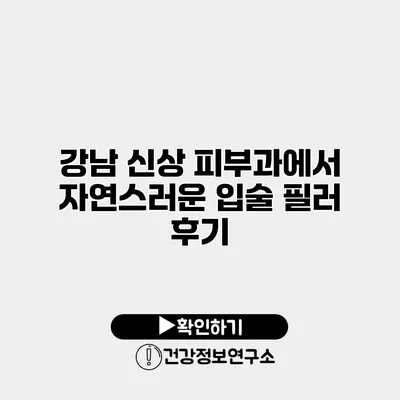 강남 신상 피부과에서 자연스러운 입술 필러 후기