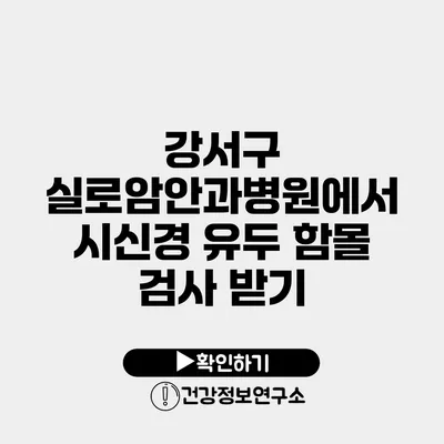 강서구 실로암안과병원에서 시신경 유두 함몰 검사 받기