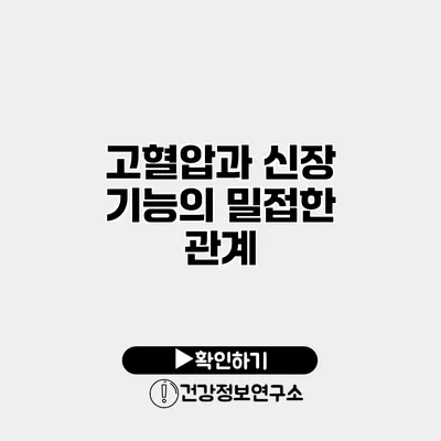 고혈압과 신장 기능의 밀접한 관계