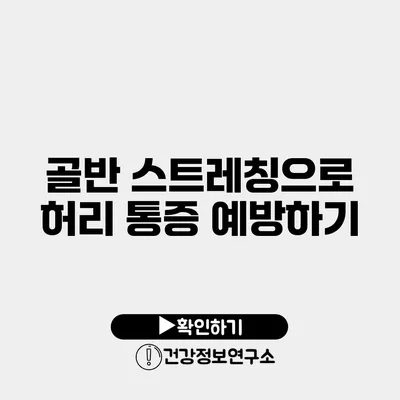 골반 스트레칭으로 허리 통증 예방하기