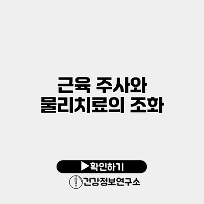 근육 주사와 물리치료의 조화