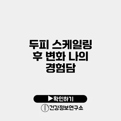 두피 스케일링 후 변화 나의 경험담