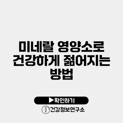 미네랄 영양소로 건강하게 젊어지는 방법