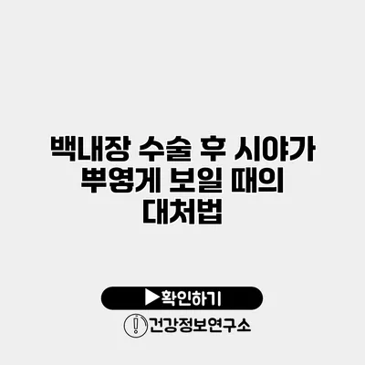 백내장 수술 후 시야가 뿌옇게 보일 때의 대처법