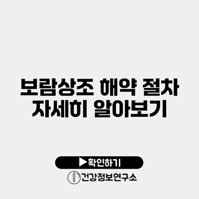 보람상조 해약 절차 자세히 알아보기