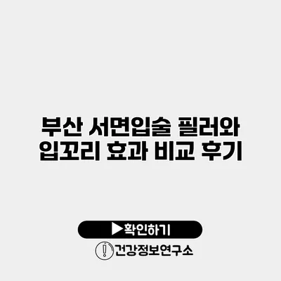부산 서면입술 필러와 입꼬리 효과 비교 후기