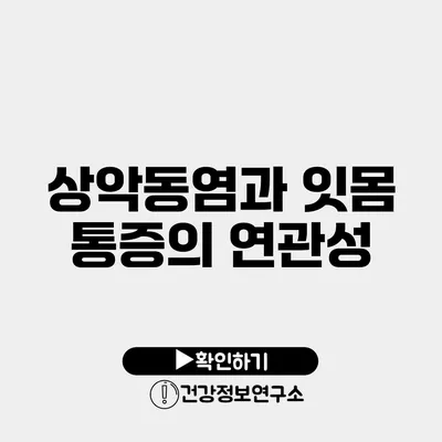 상악동염과 잇몸 통증의 연관성