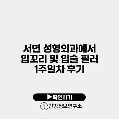 서면 성형외과에서 입꼬리 및 입술 필러 1주일차 후기