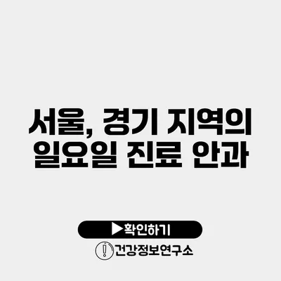 서울, 경기 지역의 일요일 진료 안과