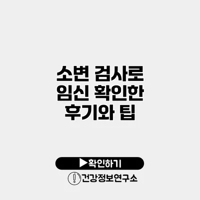 소변 검사로 임신 확인한 후기와 팁