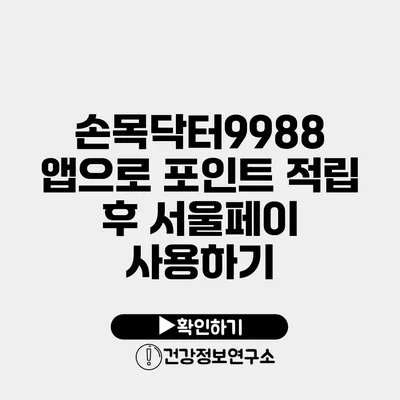 손목닥터9988 앱으로 포인트 적립 후 서울페이 사용하기