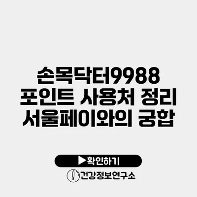 손목닥터9988 포인트 사용처 정리 서울페이와의 궁합