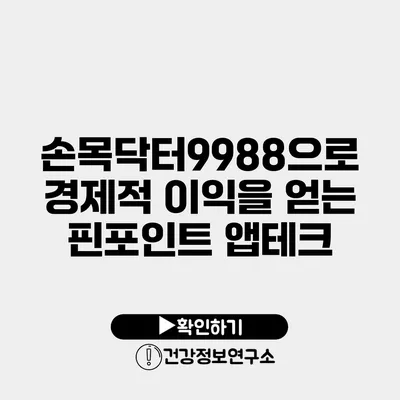 손목닥터9988으로 경제적 이익을 얻는 핀포인트 앱테크