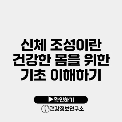 신체 조성이란? 건강한 몸을 위한 기초 이해하기