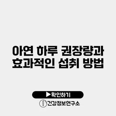 아연 하루 권장량과 효과적인 섭취 방법