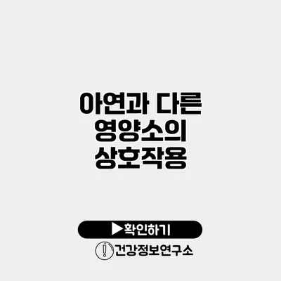 아연과 다른 영양소의 상호작용