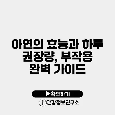 아연의 효능과 하루 권장량, 부작용 완벽 가이드