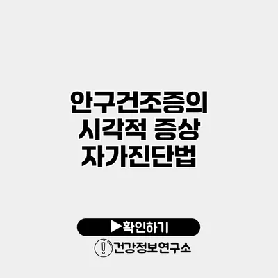 안구건조증의 시각적 증상 자가진단법