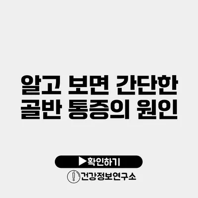 알고 보면 간단한 골반 통증의 원인