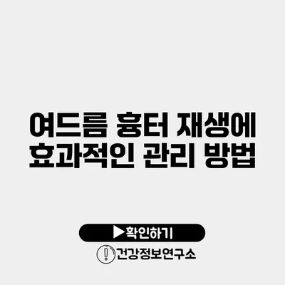 여드름 흉터 재생에 효과적인 관리 방법