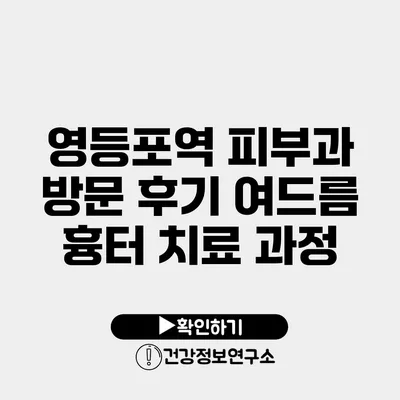 영등포역 피부과 방문 후기 여드름 흉터 치료 과정