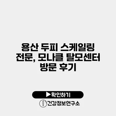 용산 두피 스케일링 전문, 모나클 탈모센터 방문 후기