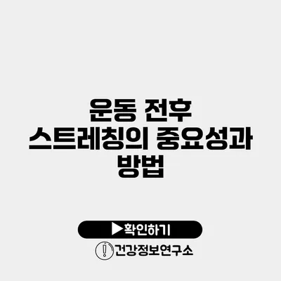 운동 전후 스트레칭의 중요성과 방법