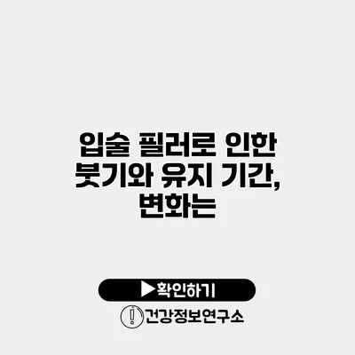 입술 필러로 인한 붓기와 유지 기간, 변화는?