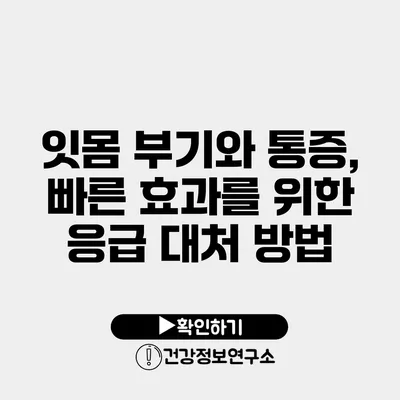 잇몸 부기와 통증, 빠른 효과를 위한 응급 대처 방법