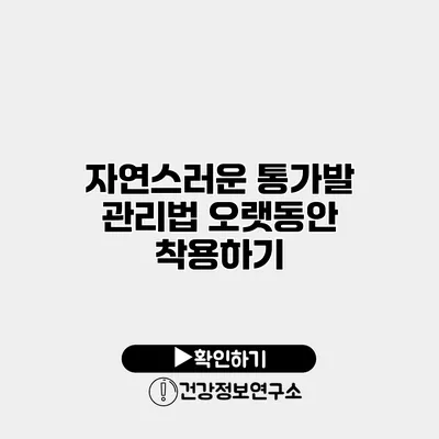 자연스러운 통가발 관리법 오랫동안 착용하기