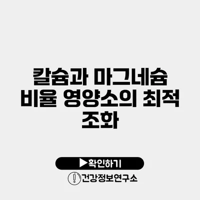 칼슘과 마그네슘 비율 영양소의 최적 조화