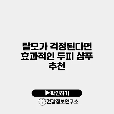 탈모가 걱정된다면? 효과적인 두피 샴푸 추천