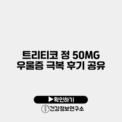 트리티코 정 50MG 우울증 극복 후기 공유