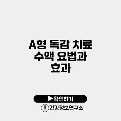 A형 독감 치료 수액 요법과 효과