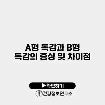 A형 독감과 B형 독감의 증상 및 차이점