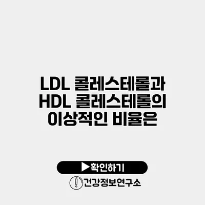 LDL 콜레스테롤과 HDL 콜레스테롤의 이상적인 비율은?