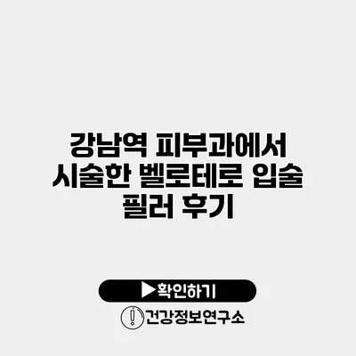 강남역 피부과에서 시술한 벨로테로 입술 필러 후기