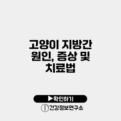 고양이 지방간 원인, 증상 및 치료법