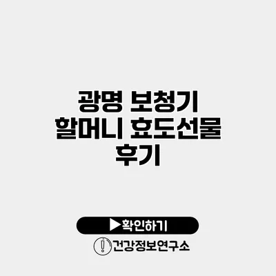 광명 보청기 할머니 효도선물 후기