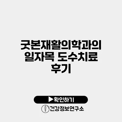 굿본재활의학과의 일자목 도수치료 후기