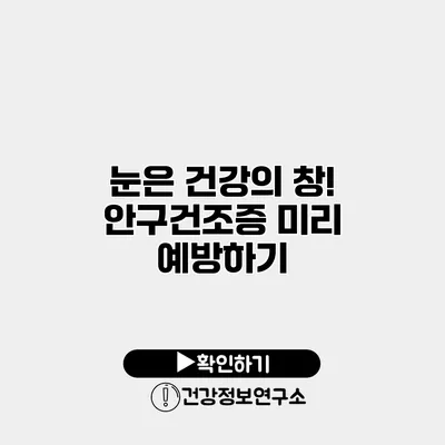 눈은 건강의 창! 안구건조증 미리 예방하기