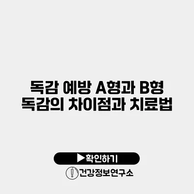 독감 예방 A형과 B형 독감의 차이점과 치료법