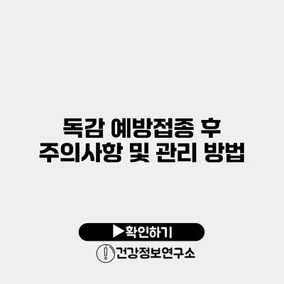 독감 예방접종 후 주의사항 및 관리 방법