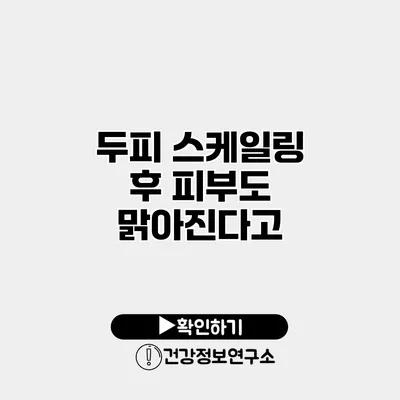 두피 스케일링 후 피부도 맑아진다고?