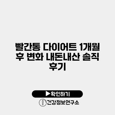 빨간통 다이어트 1개월 후 변화 내돈내산 솔직 후기