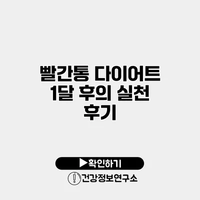 빨간통 다이어트 1달 후의 실천 후기