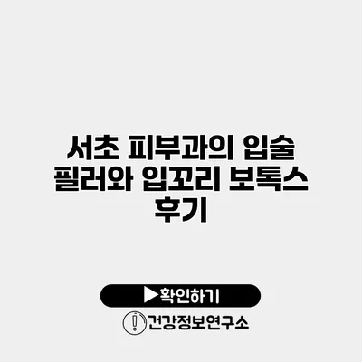 서초 피부과의 입술 필러와 입꼬리 보톡스 후기