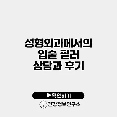 성형외과에서의 입술 필러 상담과 후기