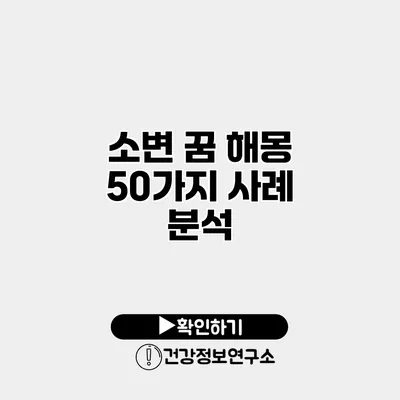 소변 꿈 해몽 50가지 사례 분석