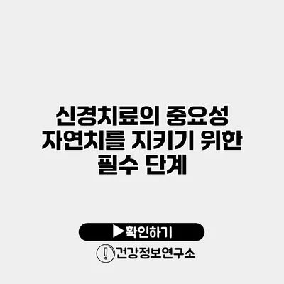 신경치료의 중요성 자연치를 지키기 위한 필수 단계